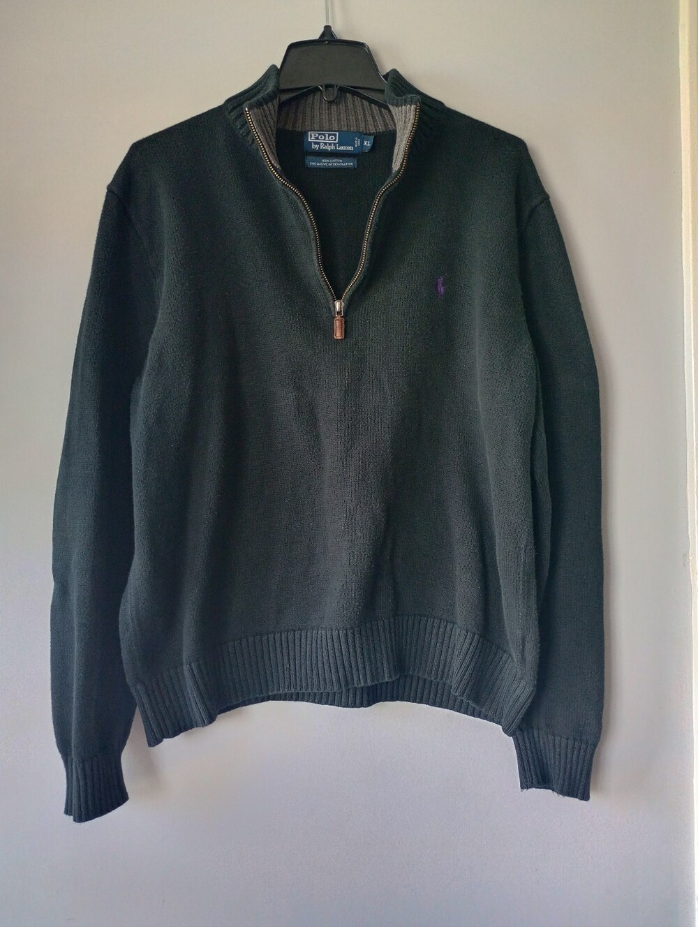 Men's Half-Zip Sweater Pullover - Dark Green